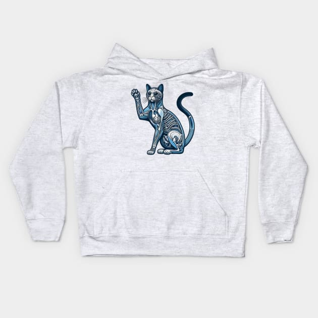 cat anatomy Kids Hoodie by wizooherb